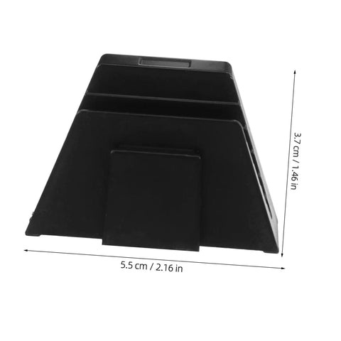 Side view of the 12 Piece Wrench Storage Rack Set Modular Organizer showing durable black plastic build with dimensions.