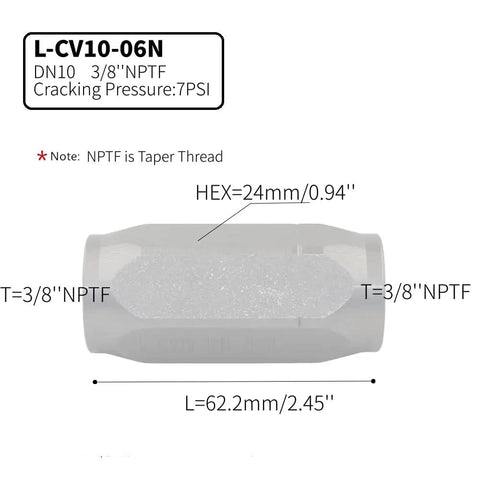 Heavy Duty 3/8 Inch NPTF In Line Check Valve for High Pressure Hydraulic Systems Non Return One Way Valve 5000 PSI