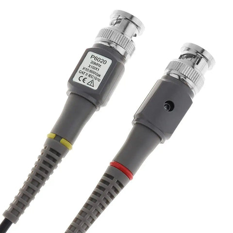 Must Have Upgraded Oscilloscope Clip Probe Gear Kit, 20MHz, Fully Insulated BNC End Probes close-up, 1X 10X attenuation shown