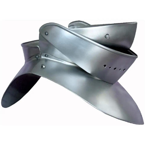 Heavy Duty 18 Gauge Steel Neck Armor Set For LARP And Cosplay, Full Gorget And Bevor That Looks Legit, Rust Free Painted Finish