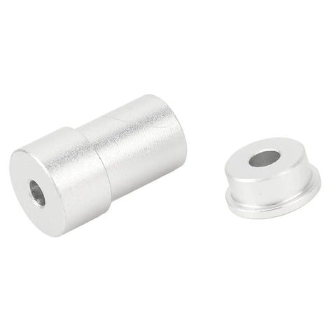 4mm Mounting Hub Universal Aluminum Alloy Motor Shaft Coupling For Robot Wheels Built For Rock Solid Power With Precise Machining For Mecanum Wheels And DC Motors Compatible With 48mm And 58mm Plastic Wheels And 60mm Aluminum Wheels, showing two silver components.