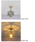 Modern Brass Chandelier With Adjustable Height Hanging Lights And 4mm Clear Glass Shade Pendant Lighting For Kitchen Island Porch And Cafe shown in off and on states