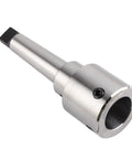 Shop Grade Morse Taper 3 To 1-1/4 Weldon Shank Arbor Adapter Sleeve For Magnetic Drill Press, showing the steel body and square drive.
