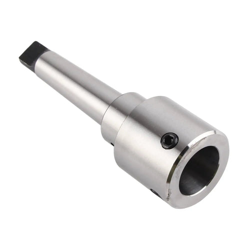 Shop Grade Morse Taper 3 To 1-1/4 Weldon Shank Arbor Adapter Sleeve For Magnetic Drill Press, showing the steel body and square drive.