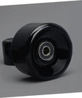 Black PU quad skate wheel with bearings, part of Quad Skate Wheels With Bearings Replacement Set High Elastic PU Outdoor Skating Wheels.