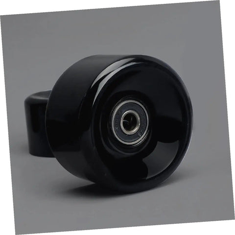 Black PU quad skate wheel with bearings, part of Quad Skate Wheels With Bearings Replacement Set High Elastic PU Outdoor Skating Wheels.