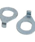 Two flange shaft nuts from the Three Eighth Inch Carbon Steel Bicycle Axle Nuts And Flange Shaft Nuts With Washers set