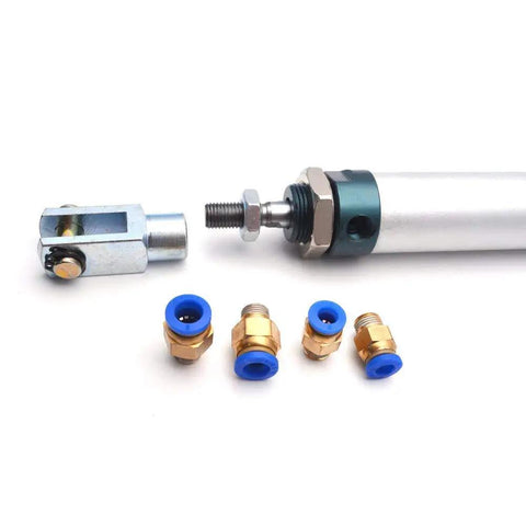 Compact 32mm Bore 250mm Stroke Pneumatic Air Cylinder Double Acting Single Rod With Y Connector And Two Quick Fittings MAL32X250