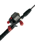 Ugly Tuff 8 Plus Spincast Rod And Reel Combo For Kids with EVA grips, pre-spooled, graphite fiberglass build, clear tip visible