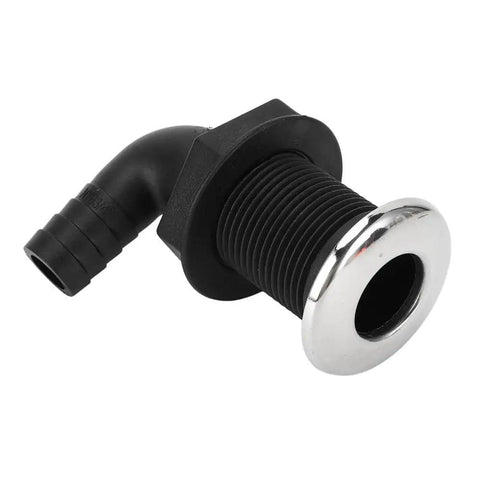 Black Nylon Through Hull Connector Marine Grade Fittings For Boats And RVs Versatile Drain Plug Hose 20mm 90 Degree Angled Fitting
