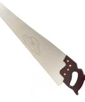 Pro Grade 22 Inch Panel Saw With 10 Tpi Cutting Teeth And Heavy High Carbon Steel Blade Matched To Smooth Stained Beech Handle.