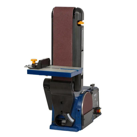 Heavy Duty 4-Inch By 36-Inch Belt And 6-Inch Disc Sander With Cast Iron Base showing vertical belt and visible controls