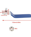 2 Pack Quarter Turn Lever Handles 10x6mm With M10 Nuts For DN25 Ball Valve, blue grip handle and nut dimensions shown
