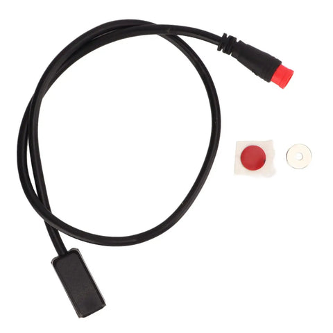Hydraulic Brake Sensor Replacement Kit With Sealed Joint For Disc, V, And Roller Brakes, No Brainer Install, Lightweight Cable, Electric Brake Sensor That Cuts Power While Braking, Includes Male Connector, black cable with red connector