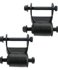 Pair Rear Leaf Spring Shackle Repair Kit For GMC Trucks Fits K2500 P1500 P3500 LH Driver Side RH Passenger Side Includes Shackle Brackets Mounting Bolts And Locking Nuts Direct Fit Replacement, showing two black metal shackles and bolts