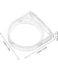 Top view of Power Button Cover With Self Adhesive Backing And Clear Flip Lid Switch Protector dimensions 4.9cm x 5.4cm