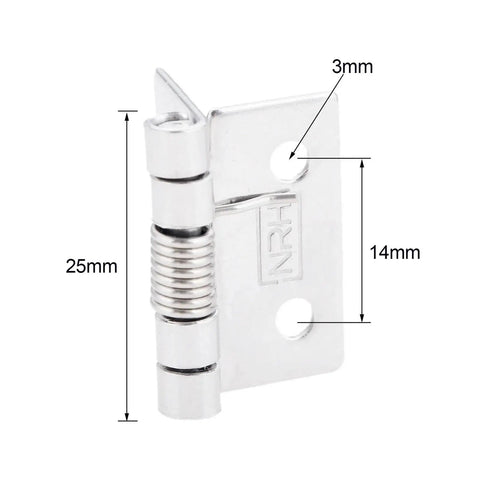 Set of 8 Self Closing Spring Door Hinges 25mm 1 Inch Stainless Steel Hardware with detailed dimensions