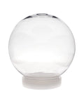 Clear Plastic Diy Snow Globe With Screw Off Cap Super Sturdy And Shatterproof Five Inch Water Dome showing a clear dome and white base.
