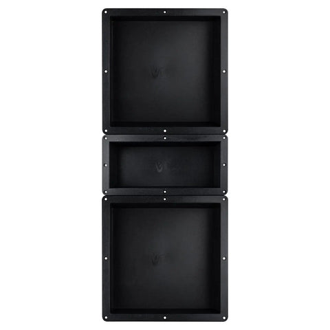 Shower Niche Recessed Shelves For Bathroom 16 By 40 Inches ABS Plastic Waterproof Storage Niche, three-tiered design shown