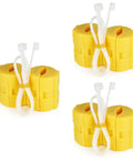 Three yellow Magnetic Fuel Saver XP-2 Vehicle Economizer units with white zip ties for cars, trucks, and motorcycles, easy install.