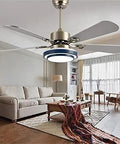 Modern Ceiling Fan With Remote And Bright Led Lights Featuring Three Adjustable Color Temperatures Ideal For Bedrooms Dining Rooms And Restaurants, sleek design in living room.