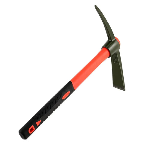 15 Inch Forged Steel Pick Mattock Hoe With Fiberglass Handle For Digging Gardening Camping Prospecting And Construction Work