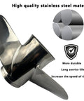 Aftermarket Outboard Propeller 13.5 Inch Diameter 15 Pitch 3 Blade Stainless Steel Built To Last Right Hand Rotation With 15 Spline Shaft
