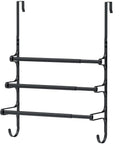 Black Wall Mounted Towel Rack Set With 3 Levels Per Unit And 2 Pieces, Six Tier Towel Storage For Bath And Hand Towels, Dope Modular Design