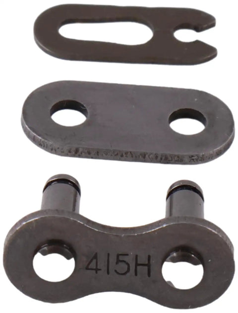 9 Sets 415 Motorcycle Chain Master Link Kit For 80cc 2 Stroke Motorized Bicycles Durable Zinc Plated Master Links Easy Install Compatible With 415 Chain Ideal Spare Parts For Mini Bikes Dirt Bikes Scooters And DIY Projects close-up of zinc plated parts