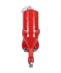 Close-up of Pistol Grip Grease Gun With 11 Inch Flex Hose One Hand Operation 2400 6000 PSI in red color front view