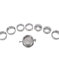 Pro Grade Watch Movement Fixing Kit, 8 Piece Stainless Steel Movement Holder Base with repair tools for watch movements
