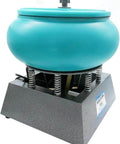 17-Inch Vibratory Tumbler Polisher For Jewelry And Metal Finishing, Stone Polishing Machine, blue bowl with leak-proof lid