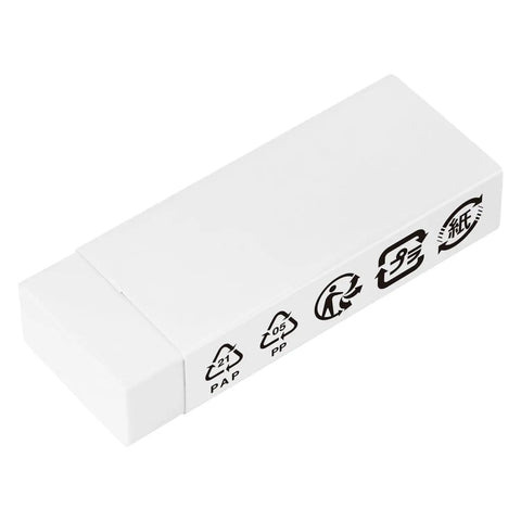 Block White Eraser For Pencils Quick Clean Erasing No Smudge Easy To Use With Minimal Pressure White TPR Material Durable