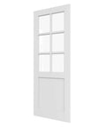 36 By 80 Inches Clear Glass Slab Interior Door With Six Lite Look For Living Room Pantry Laundry Closet Pre Finished Paintable Single Panel Door