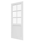 32 By 80 Inch Clear Glass Slab Door Six Lite Glass French Interior Design Prehung Paintable Single Panel For Living Room Pantry Laundry Closet Pocket Or Bifold Barn Doors Shaker Style Hardware Not Included
