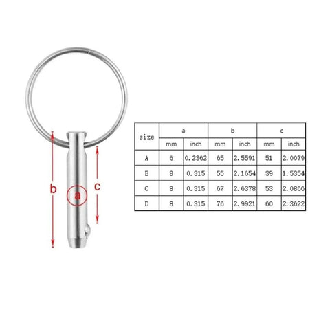 16 Piece Marine Grade Stainless Steel Cotter Pins Assortment Kit With Beefed Up Thick Solid Steel Construction And Self Locking J Type Design For Heavy Load Marine Gear And Everyday Fastening, size chart