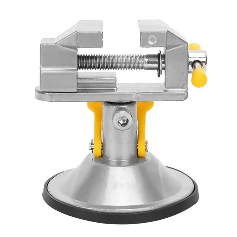 360 Degree Rotating Vise Workbench With Suction Cup Base for DIY Projects, durable metal construction, front view