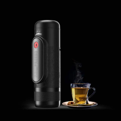 Mini Portable Espresso Machine For Outdoors And Home, Automatic Capsule Coffee Maker With 12 Bar Pressure, cup next to it