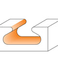 Diagram showing Finger Pull Router Bit For Router Tables Carbide Tip 1/2 Inch Shank 1 7/8 Inch Diameter Cutter shape.