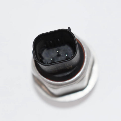 Brake fluid pressure sensor for Ford; close-up of metal threaded housing, black 3-pin connector, orange seal