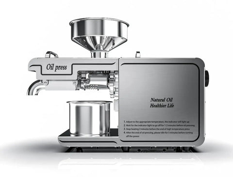 This automatic electric oil press machine is a total game changer for home chefs, featuring a sleek stainless steel design.