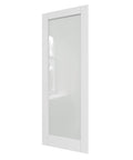 32x80 Inch Solid Core Pre Finished Frosted Glass Interior Door Slab With Full Glass Swing Shaker Style No Prehung Jamb Barn Door Vibe
