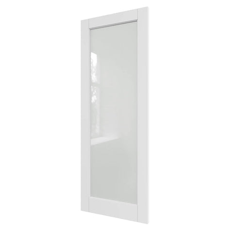 32x80 Inch Solid Core Pre Finished Frosted Glass Interior Door Slab With Full Glass Swing Shaker Style No Prehung Jamb Barn Door Vibe