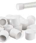 Door Stop Rubber Tip Replacements 0.39 Inch Universal Fit Bumper Tips And Caps For Door Wall Protection Durable Non Scratch Rubber White Finish 20 Pack