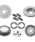 Top Tier Ceramic Brake Kit For 92-99 Toyota Camry Includes Front Pads Rear Drums Shoes And Hardware All You Need To Stop Hot Like A Champ With Perfect Fit And Long Last Durability., brake kit with rotors, pads, drums, shoes and hardware