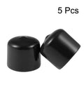 Set Of 5 24mm Inner Diameter Rubber End Caps For Vinyl Round Tubes Bolt Cap Covers And Screw Thread Protectors Black, two caps shown