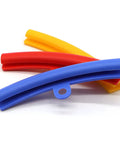 Red 5 Piece Tire Changer Rim Protectors Premium Soft Polyurethane Wheel Savers set displayed with colorful rim protectors.