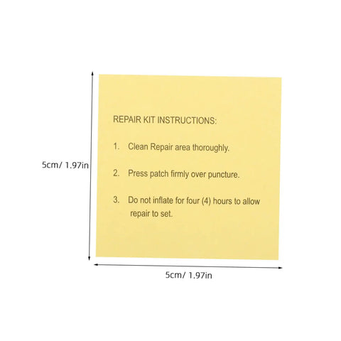 Instructions for Heavy Duty Repair Tape Patch Kit For Inflatable Tents Pools Air Mattresses And Vinyl Seals Quick Leak Fix Waterproof