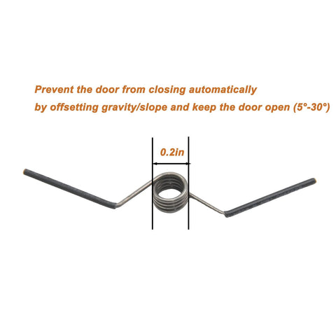 Self Opening Door Hinge With Spiral Z Shaped Spring For Five Eighths Inch Radius Hinges Fits Standard Removable Pin Butt Hinges Delivers Reverse Elastic Force To Automatically Reset The Door Two Pairs For Bathrooms And Closets On Sloped Floors Up To 25 Kg.