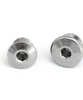 Stainless Steel Scuba Regulator Port Plug Kit With 7/16 High Pressure And 3/8 Low Pressure Plugs Leak Proof O Ring Corrosion Resistant Dive Gear Upgrade For First Stage Maintenance Slippage Proof And Wrench Safe. Two plugs with hex heads on white background.